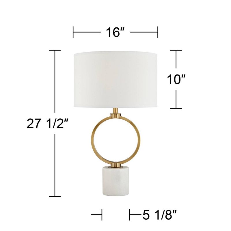 Possini Euro Design Loop 27 1/2" Tall Modern Glam Luxury Table Lamp Gold Finish Metal White Marble Single Living Room Bedroom Bedside Nightstand House, 4 of 10