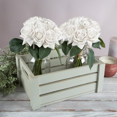Pure Garden 18Pc Real Touch Rose Artificial Flowers with Stems