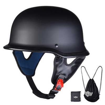 AHR RUN-G DOT German Style Motorcycle Half Helmet Open Face Cruiser Chopper Biker Skull Cap Helmet S/M/L/XL
