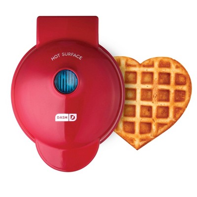 Dash Red Heart Mini Waffle Maker