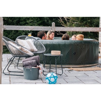 Emerald Green Round Inflatable Hot Tub with LED Lights