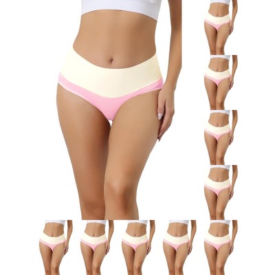 INSPIRE CHIC Women's High Waist Cotton Comfortable Stretch Soft Tummy Control Briefs 10 Packs