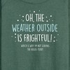 Women's - Instant Message - Weather Frightful Not Leaving House Christmas Lightweight French Terry Wide Neck Long Sleeve Shirt - 2 of 4