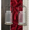 Antique Metal Candle Holder with Glass Jar – Set of 2 by Melrose - 3 of 3