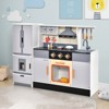 Infans Kids Wooden Pretend Play Kitchen Toddlers Toy with Refrigerator & Accessories - 3 of 4