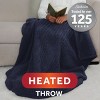 Sunbeam 50"x60" Heated Throw Blanket LoftTec Foot Pocket 3 Heat Settings Navy Blue - 2 of 4