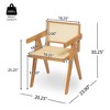 Lyngins Farmhouse Rattan Dining Chairs (Set of 2) – Solid Wood Kitchen Chair with Perforated Rattan, Living Room Arm Chair - 3 of 4