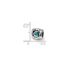 Black Bow Jewelry Sterling Silver and Blue-Green CZ, Floral Bead Charm - 2 of 3