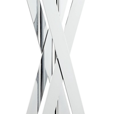 Proxima Chrome X-Shaped Base Table Lamp with White Fabric Shade