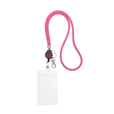 Unique Bargains Crystal ID Card Bling Keychain Lanyards with Metal Clasps