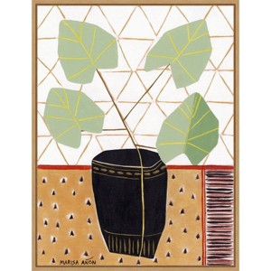 18" x 24" Gold Tablecloth 5 by Marisa Anon Framed Canvas Wall Art - Amanti Art: Modern Still Life Botanical Decor - 1 of 4