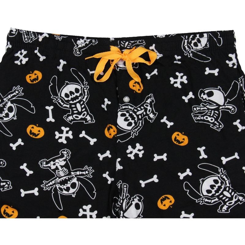 Disney Lilo and Stitch Pajama Pants Halloween Skeleton Men's Lounge Pants, 3 of 5