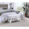 Roundhill Furniture Elyz Solid Wood Bench with Shelf, 36.10-Inch Long, White - 2 of 4