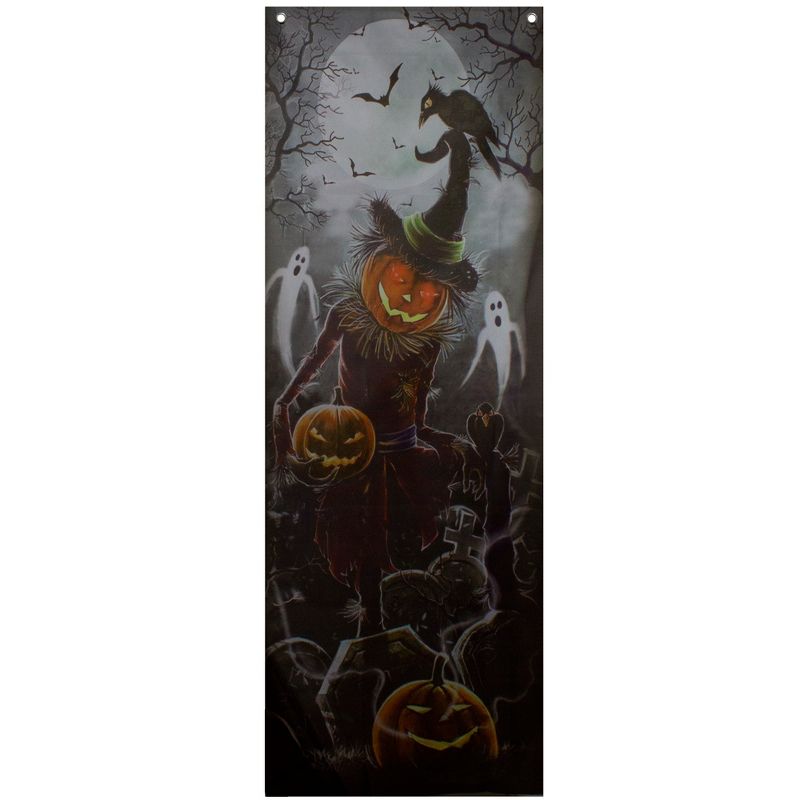 Northlight 70.75" Jack O' Lantern in Graveyard Halloween Door Decoration, 1 of 3