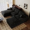 MAYEERTY 106" Modular Sofa Black - 106", Corduroy, Double-Layer, Detachable Cushions, No Assembly, for Conference Room - 3 of 4