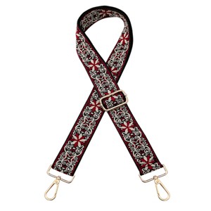 Wrapables Wide Adjustable Crossbody Handbag Strap, Women's Replacement Bag Strap for Purses, Red Starflower - 1 of 4