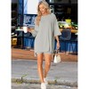 cheibear Women's Knit Loose Fit T-Shirt with Biker Shorts Lounge Sleepwear Pajama Sets - 3 of 4