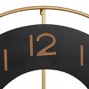 28"x28" Metal Wall Clock with Gold Accents - Olivia & May: Silent, Vintage Style, Indoor Use - 3 of 4