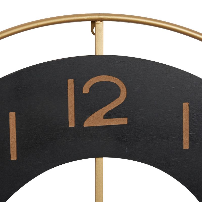 28&#34;x28&#34; Metal Wall Clock with Gold accents Gold - Olivia &#38; May, 3 of 8