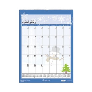 Recycled Seasonal Wall Calendar, Illustrated Seasons Artwork, 12 x 16.5, 12-Month (Jan to Dec): 2025 - 1 of 2