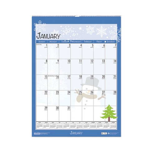 Recycled Seasonal Wall Calendar, Illustrated Seasons Artwork, 12 x 16.5, 12-Month (Jan to Dec): 2025 - image 1 of 2