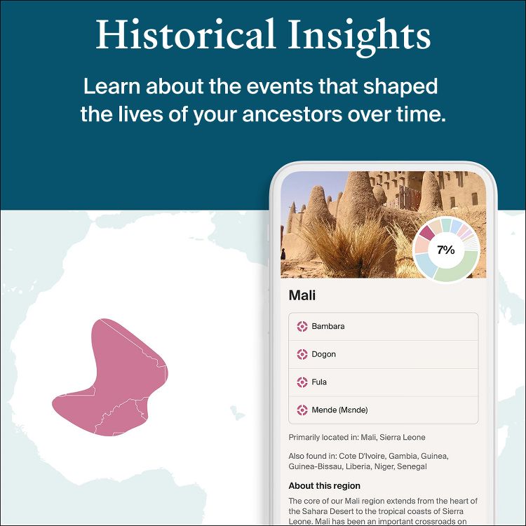 Personalized Genetic Results, DNA Ethnicity Test, Find Relatives, Heritage, Origins & Ethnicities, Family History, Complete DNA Test, 3600+ Regions, 6 of 9