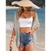 Clearlove Womens 2025 Short Sleeve Crochet Summer Cardigan Cropped Sweater Lightweight Shrug Cardigan - 2 of 4