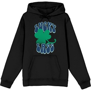 St. Patrick's Day Lucky Lass Adult Long Sleeve Hoodie - 1 of 2