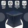 Kings Brand Furniture Nailhead Trim Upholstered Stool Ottoman - 3 of 4