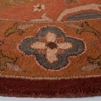 Heritage 6' Round Rust Hand-Tufted Wool Area Rug