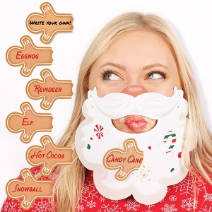 Big Dot of Happiness Jolly Santa Claus Beard Guessing Game, Fun Christmas Games for Kids and Adults, Family Guess Who Game, Friendsmas Party Card - 1 of 4