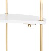 Kate and Laurel Walters Triangle MDF Accent Shelf, 17x12x35, White and Gold - 3 of 4