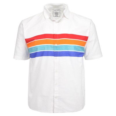 Indygo Smith Men's Short Sleeve Striped Cotton Sport Shirt