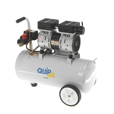 Quipall 6-1-SIL 1 HP 6.3 Gallon Oil-Free Wheelbarrow Air Compressor