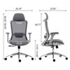 Ergonomic High Back Mesh Office Chair with Dynamic Lumbar Support, Adjustable Headrest for Home Office, Comfortable Desk Chair - Cuddlewood - 4 of 4