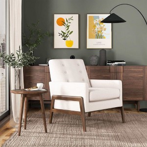 Solid Wood Velvet Lounge Chair with High-Density Foam Cushioning, Flat Spring Support and Minimal Assembly - 1 of 4