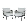 Christopher Knight Home Barbara Modern Outdoor Metal and Rope Upholstered Club Chairs (Set of 2) - 2 of 4