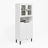 Maliang Decorative Storage Cabinet, Tempered Glass Door Storage Bookcase with Adjustable Shelf - 3 of 4