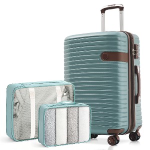 Lyngins 4-Piece Luggage Set– 16"+20" Carry on Luggage, 24"&28" Expandable Spinner Suitcases with 360° Silent Wheels, 4 Packing Boxes,Telescopic Handle - 1 of 4