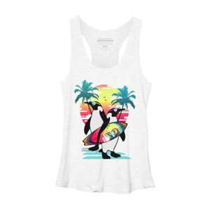 Women's Design By Humans Penguin Summer Vacation By clingcling Racerback Tank Top - 1 of 3