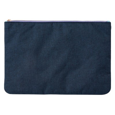 Noted by Post-it Zip Top Canvas Laptop Pouch Navy Blue