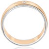 Pompeii3 Mens Gold Solitaire Diamond Brushed Wedding Ring Band - 3 of 4