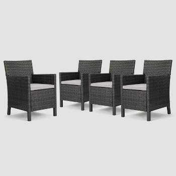 Cypress 4pk Wicker Dining Chairs - Gray/Light Gray - Christopher Knight Home