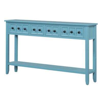 NicBex 60"Console Table with 4 Drawers Narrow Long Entryway Table with Open Shelf for Hallway,Living Room