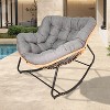 PAGED Cotton Rocking Chairs,Egg Rattan Wicker Accent Chairs,Arm Chairs for Living Room,Bedroom - 2 of 4