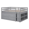 TiramisuBest Twin Size Loft Bed with Retractable Writing Desk and 4 Drawers,Wooden Loft Bed with Lateral Portable Desk and Shelves,White - 4 of 4