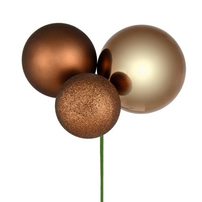 Vickerman 18" Ball Ornament Christmas Pick, 2 per Bag