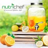 NutriChef 1-Gallon Glass Beverage Dispenser with Stainless Tap and Spigot Metal Lid Filters - 2 of 3