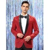 INSPIRE CHIC Men's Shawl Lapel One Button Tuxedo Wedding Shiny Sequin Blazer - 2 of 4