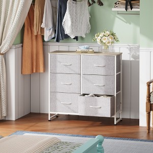 Dresser for Bedroom, 6 Drawer Storage Chest, Fabric Tower with Bins - 1 of 4